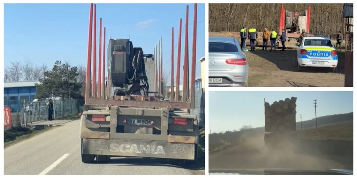 Camion-ncrcat-cu-lemn-confiscat-de-poliitii-din-Siret-n-urma-apelului-unui-activist-de-mediu