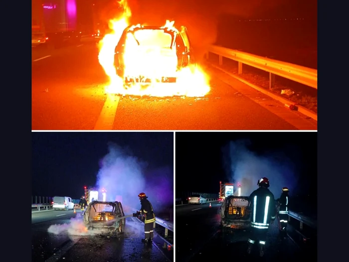 Foto----------O-main-a-luat-foc-pe-autostrada-A1-iar-oferul-este-de-negsit-n-apropierea-incendiului-cinci-maini-s-au-tamponat