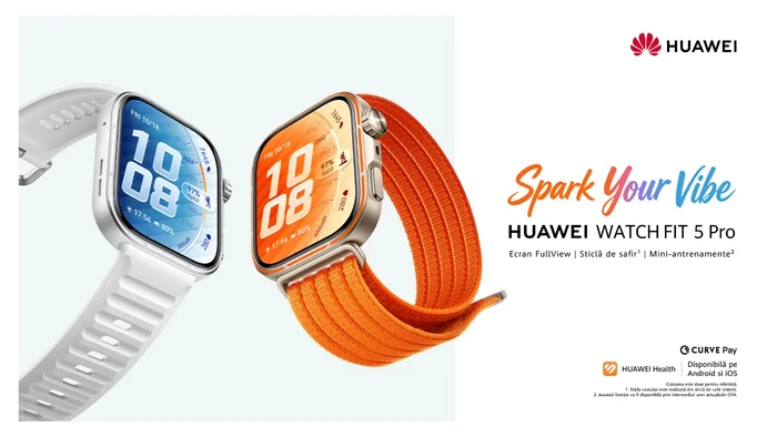 Seria HUAWEI WATCH FIT 5: design urban colorat și funcții pentru fitness și sănătate