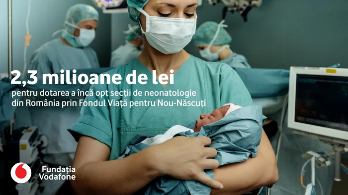 Fundația Vodafone alocă 2,3 milioane lei pentru dotarea a opt secții de neonatologie