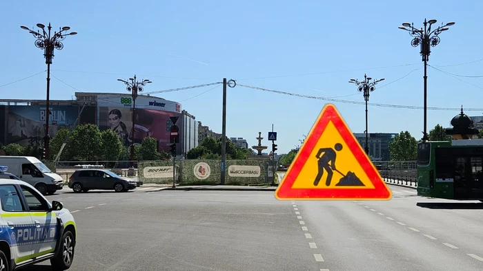 Se închide un sens în zona fântânilor din Piața Unirii pentru lucrări de consolidare, începând de miercuri