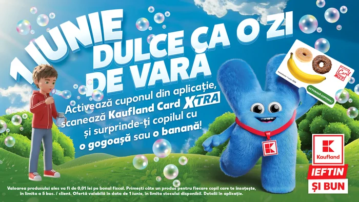 Kaufland marchează Ziua Copilului cu produse la 1 ban prin Kaufland Card XTRA și reduceri la jucării