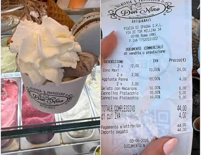 Doi turiști americani au plătit 44 de euro pentru două înghețate la Roma: au reclamat o „capcană pentru turiști”