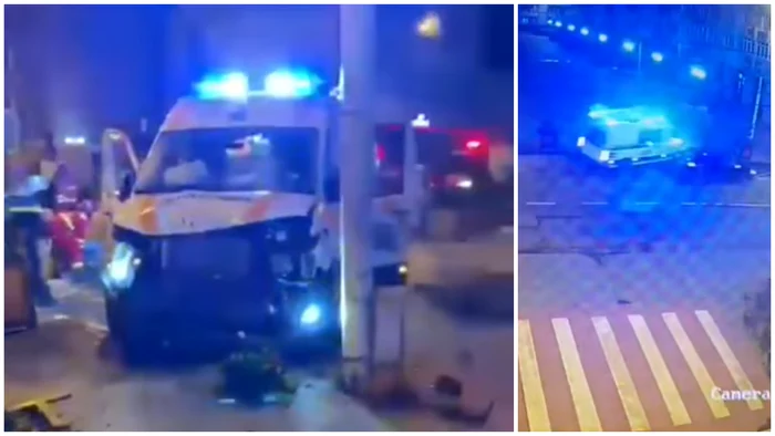 Coliziune între o ambulanță în misiune și un autoturism la Câmpulung Moldovenesc; șoferul rănit, ambulanța avariată
