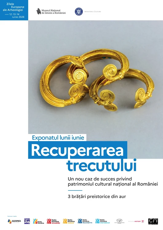 Trei brățări preistorice din aur, repatriate după cinci ani de anchetă, prezentate la MNIR
