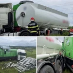 Alertă în Giurgiu după coliziunea dintre un marfar și o cisternă încărcate cu motorină
