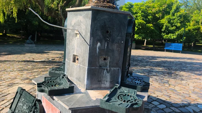 Fântâna Maria Tănase din Parcul Orășelul Copiilor, vandalizată înainte de redeschidere; Băluță cere identificarea făptașilor