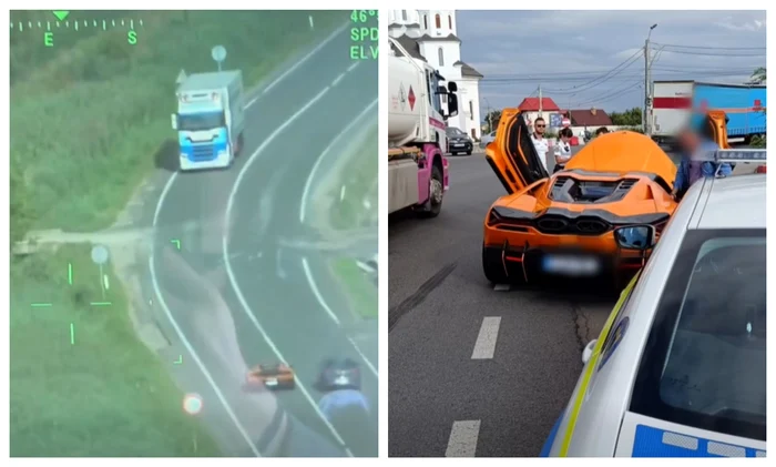 Șofer din Cluj amendat și rămas fără permis după trei depășiri pe linie continuă, surprinse din elicopter