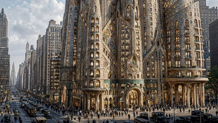 Proiectul „Hotel Attraction” al lui Gaudí, reînviat în imagini generate de AI după 118 ani