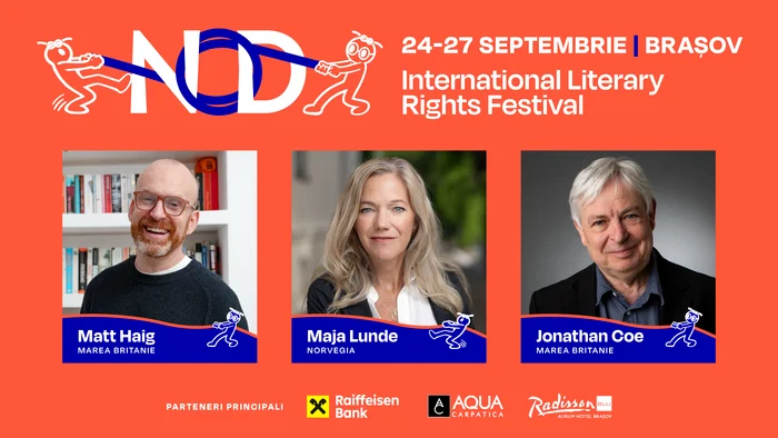 Jonathan Coe, Maja Lunde și Matt Haig, cap de afiș la NOD Festival Brașov (24–27 septembrie 2026)