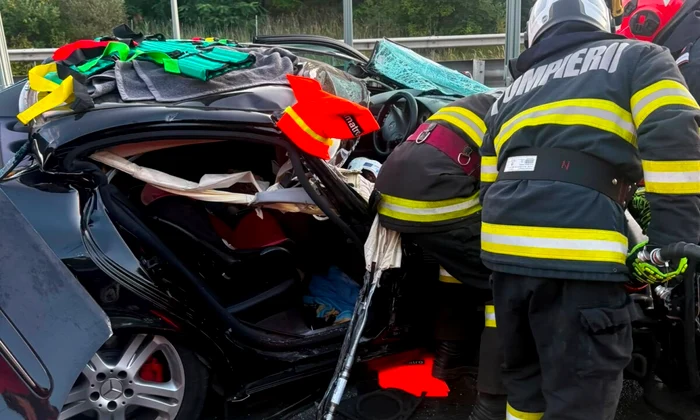 Accident grav pe A1, la km 272, în apropiere de Săliște: patru persoane, inclusiv doi copii, au ajuns la spital