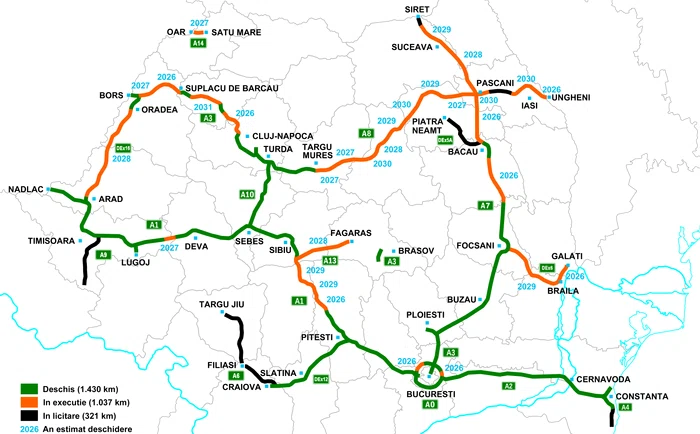 Autostrada Moldovei (A7): ce tronsoane sunt deja deschise și ce se inaugurează în 2026