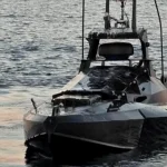 F-16 românesc doboară o dronă marină în largul Neptun Deep; imagini filmate de pe platformă
