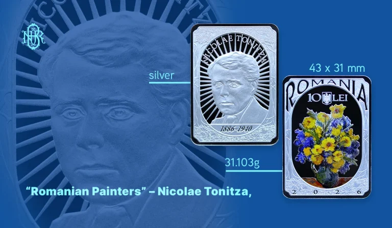 BNR lansează prima monedă dreptunghiulară din argint, dedicată pictorului Nicolae Tonitza
