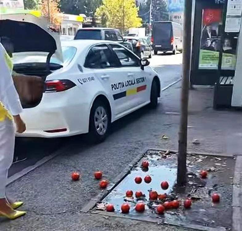 Polițist local din Sectorul 1 filmat aruncând marfa unei bătrâne în Dorobanți; primarul cere anchetă disciplinară