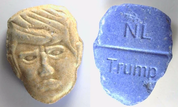 Alertă în Olanda: pastile de ecstasy cu chipul lui Donald Trump, posibil letale din cauza concentrației ridicate de PMMA