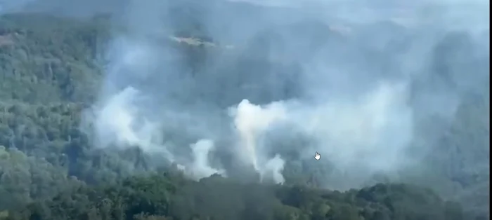Incendii de vegetaţie în Caraş-Severin: elicopter Black Hawk şi echipe din judeţe învecinate luptă de două zile