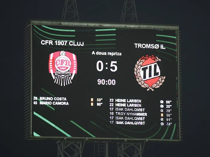 CFR Cluj înfrântă clar acasă de Tromsø: 0-5 în turul 3 preliminar al Conference League