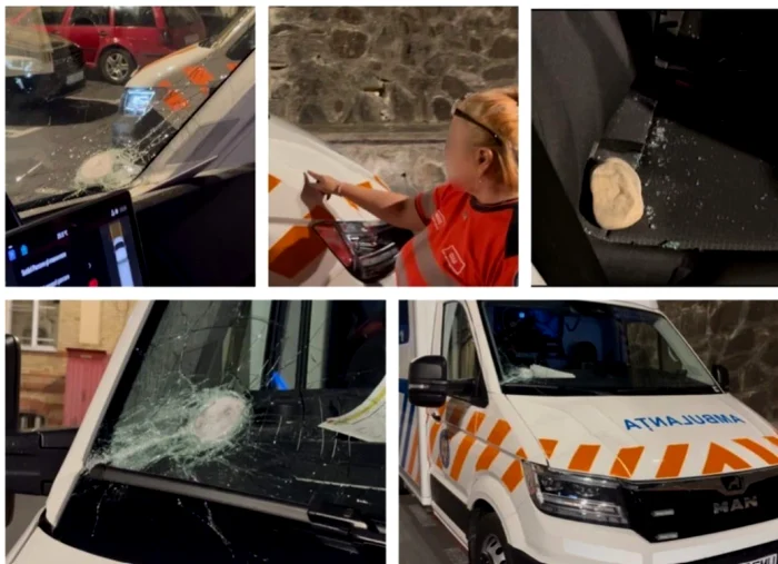 Trei tineri reținuți după ce au atacat cu topoare și pietre o ambulanță în Cluj