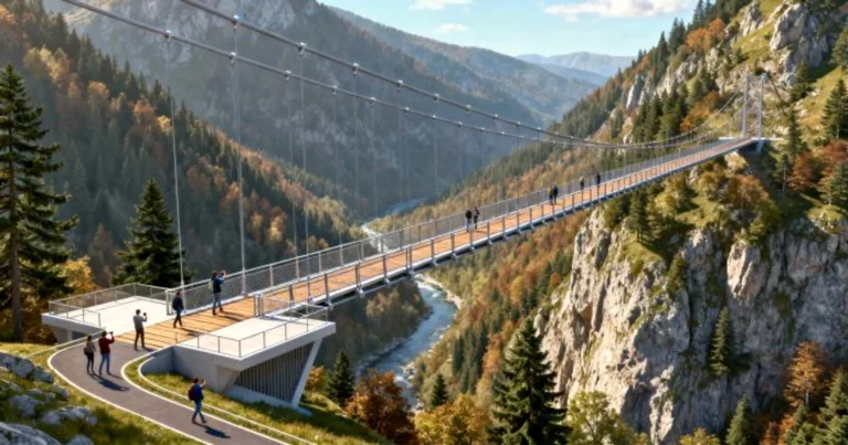 Parva va construi cel mai înalt pod pietonal suspendat din Europa: proiect de 23,8 milioane de lei