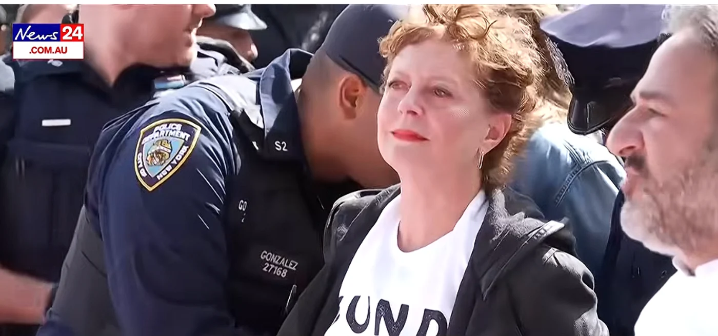 Susan Sarandon reținută la New York în timpul unui protest împotriva premierului israelian la ONU