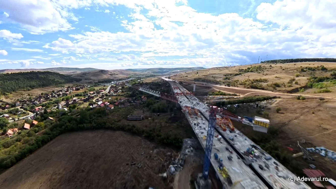 Viaductul Nădășelu, aproape finalizat: toate cele 192 de grinzi montate pe tronsonul A3