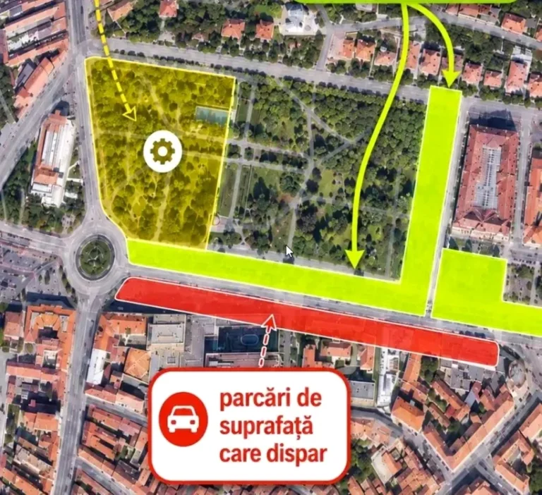 Parcările supraterane din centrul Brașovului vor fi înlocuite cu o parcare subterană și spații pietonale