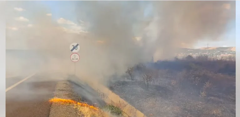 Trafic blocat pe centura Drobeta-Turnu Severin după un incendiu de vegetație; flăcările au afectat cabluri și internetul