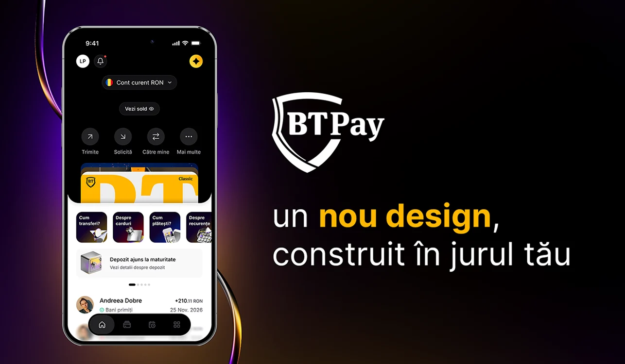 BT Pay primește un design nou și reorganizare în patru secțiuni