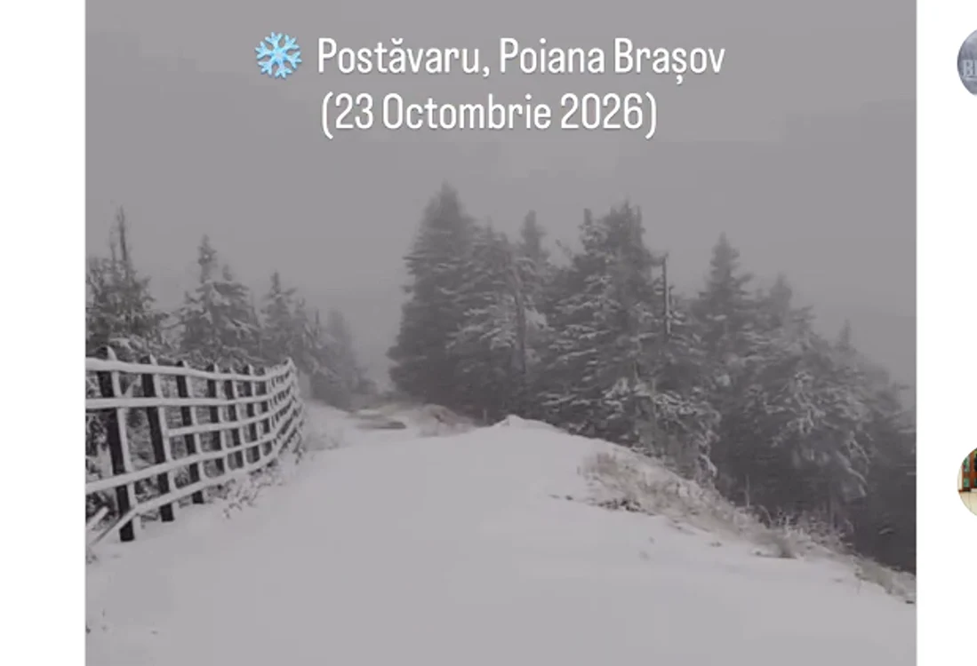 Iarnă timpurie în munți: 40 cm zăpadă la Vârful Omu, intervenții de deszăpezire pe Transfăgărășan