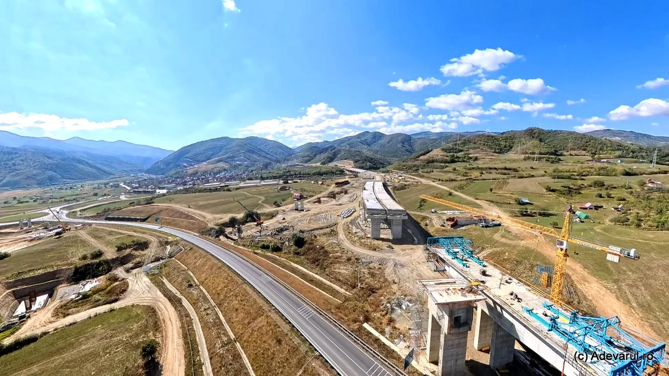 Viaductul de 650 m de la Boița, încă neterminat după doi ani; tronsonul A1 Sibiu–Boița va fi închis temporar
