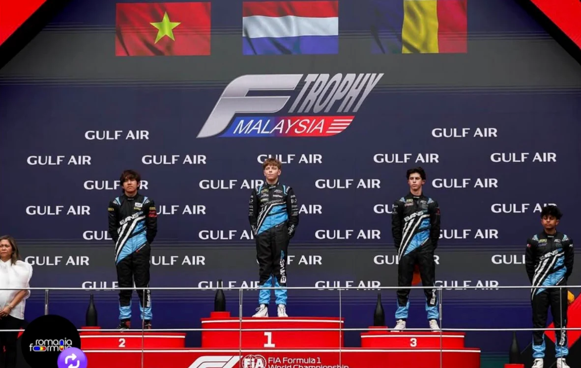 Cristofor Cosma, 17 ani, pe podium la Formula Trophy Malaysia — locul 3 la Sepang înainte de Marele Premiu al Bahrainului