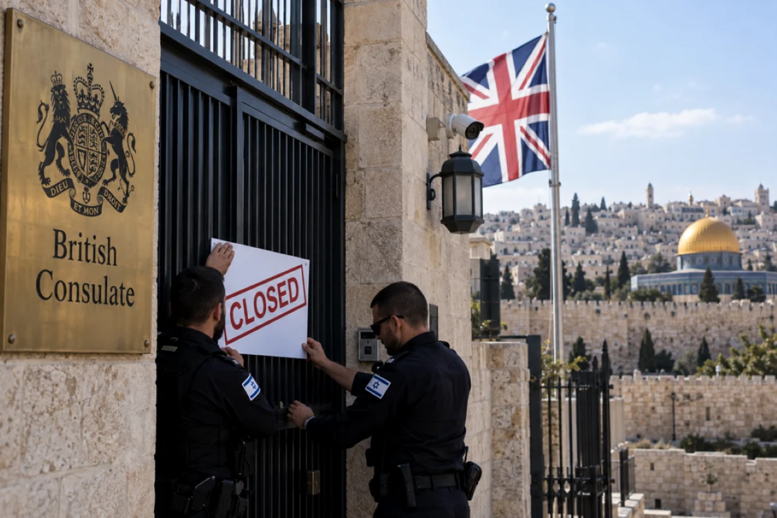 Termenul dat de Israel pentru închiderea consulatului britanic în Ierusalim expiră joi; Londra pregătește răspuns diplomatic