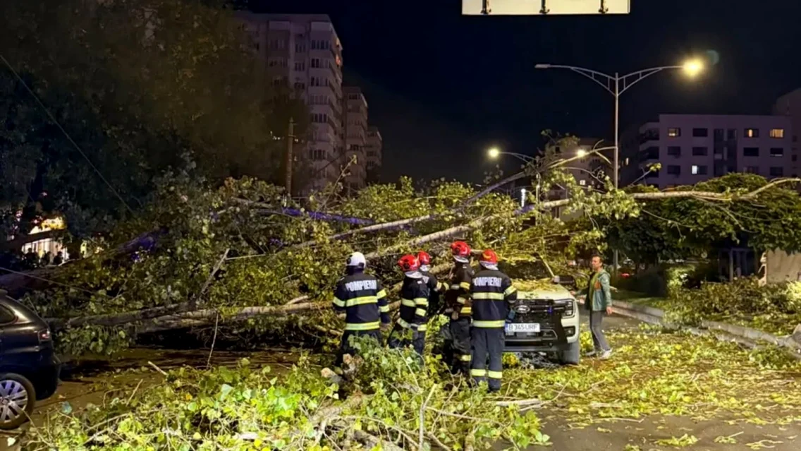 Un plop verde s-a prăbușit în Sectorul 6: patru mașini distruse și un scuter avariat